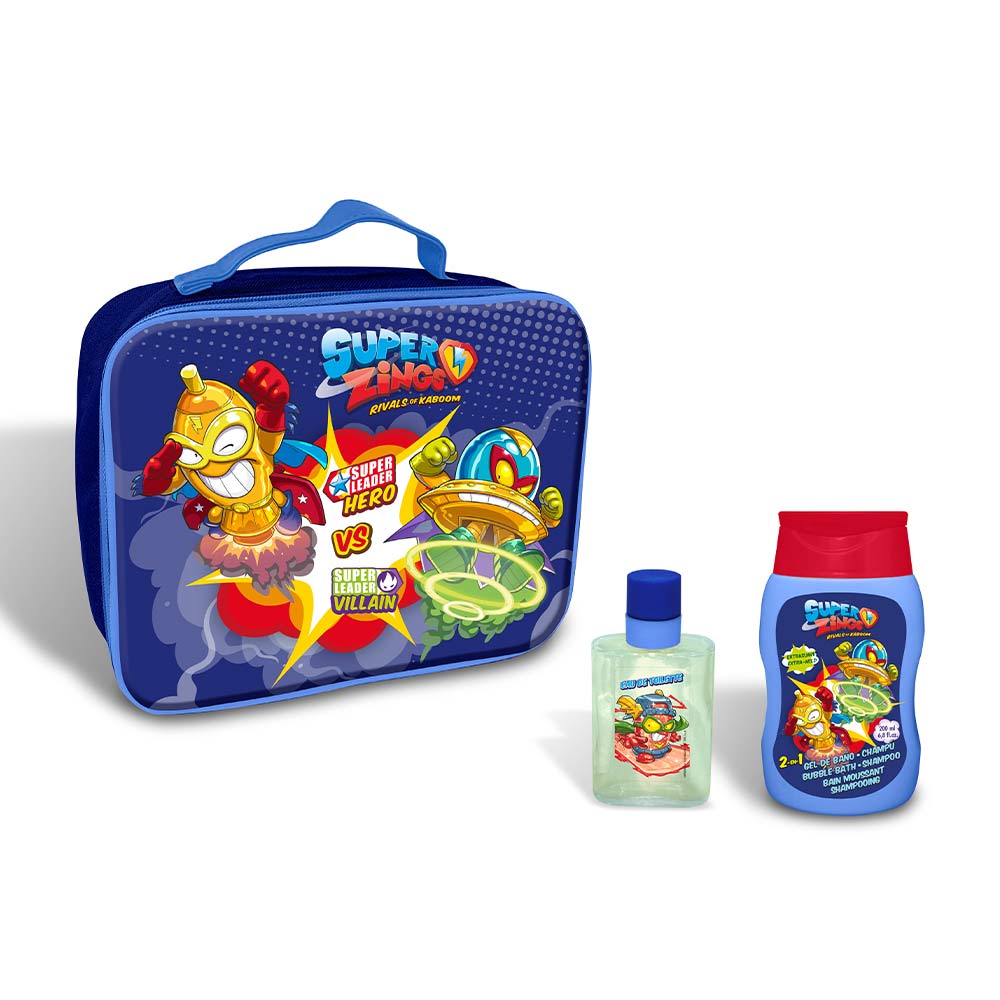 SuperZings Toiletry Bag with Cologne and Bath Gel 3 pz